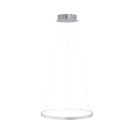 Lampe suspendue à LED CIRCLE, argent, couleur lumière blanc chaud, 19 W, avec variateur, Ø 390 mm
