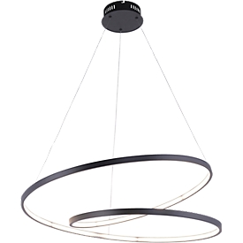Lampe suspendue à LED ROMAN, noir, couleur lumière blanc chaud, 40 W, 4500 lm, l. 720 x P 720 mm