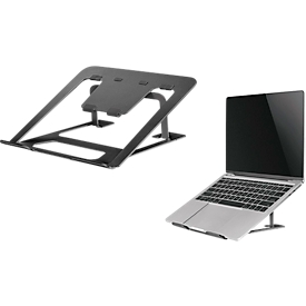 Laptop stand NewStar NSLS085BLACK, for laptops 10-17″ &amp; up to 5 kg, 6-step manual height adjustment, foldable, black.
