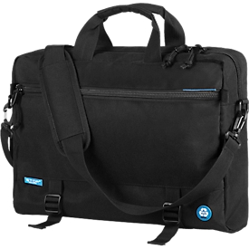 Laptoptasche Stop BARBADOS RPET, 3-in-1, für 1 Notebook bis 15,6´´, Hauptfach & Reißverschlussfach, abnehmbarer Schultertrageriemen, Recycling-PET, schwarz