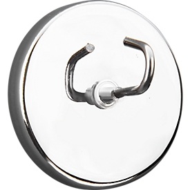 Large magnetic hook, chrome-plated