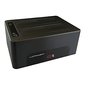 LC Power LC-DOCK-U3-V - HDD-Dockingstation mit Netzanzeige, Ein/Aus-Schalter Schächte: 1 - 2,5" / 3,5" gemeinsam genutzt (6,4 cm/8,9 cm gemeinsam genutzt) - SATA - USB 3.1 (Gen 2) - Schwarz