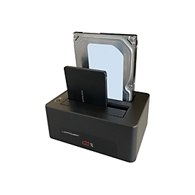 LC Power LC-DOCK-U3-V - HDD-Dockingstation mit Netzanzeige, Ein/Aus-Schalter Schächte: 1 - 2,5" / 3,5" gemeinsam genutzt (6,4 cm/8,9 cm gemeinsam genutzt) - SATA - USB 3.1 (Gen 2) - Schwarz