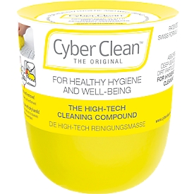 Le produit de nettoyage Cyber Clean® The Original, élimine la saleté, les germes et les bactéries sur les surfaces texturées et dans les interstices, réutilisable, biodégradable, jaune, 160 g dans un nouveau gobelet à bouchon.