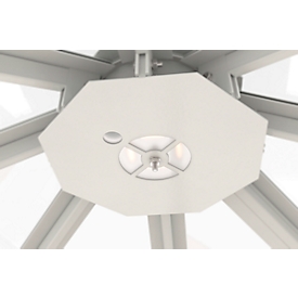 LED-Beleuchtung für Achteck-Raucherpavillon Modell Paris, Lichtfarbe neutralweiß, 11 W, IP65, Platte verk.weiß RAL 9016