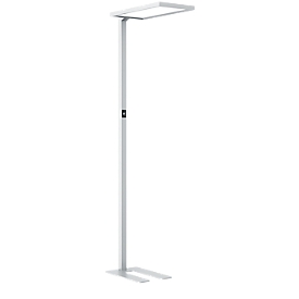 LED floor lamp Dotlux ROOFbutler, 80 W, 8800 lm, 4000 K, dimmable, presence sensor, silver