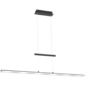 LED pendant luminaire NELE, infinitely variable sensor dimmer, 6 x 4 W, 2700 lm, 2700-5000 K, L 1300 x W 120 mm, anthracite