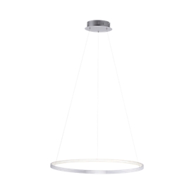 LED-pendelarmatuur CIRCLE, zilver, lichtkleur warm wit, 28,50 W, Ø 600 mm
