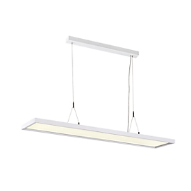LED-pendelarmatuur SLV Worklight, 57 W, 200-240 V, plafondmontage, DALI-sturing, vaste LED-lamp, L 1200 x B 260 x H 2500 mm, wit