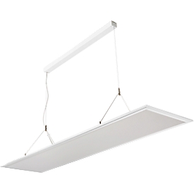 LED-pendellamp FRISCH-Licht, 50-65 W, 6400-8200 lm, 4000 K, in hoogte verstelbaar, B 1245 x D 300 mm, wit