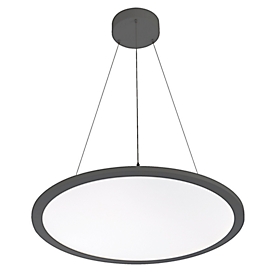 LED-Pendelleuchte FRISCH-Licht, Lichtfarbe neutralweiß, PMMA/Aluminium, Ø600 x H 14 mm, 58 W, 6400 Lumen, schwarz