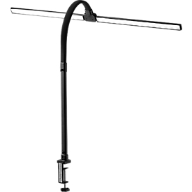 LED-Schreibtischleuchte 905-11, Schwarz, 20 W, 2.200 lm, stufenlos dimmbar, 5 Farbtemperaturen (3.000-6.500 K), CRI 80, mit Klemme, flexibler Leuchtarm, 30.000 h Lebensdauer