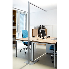 LED-staanlamp LENS, dimbaar, met daglichtsensor, directe/indirecte verlichting, voor dubbele werkplek