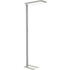 LED-Stehlampe Maul MAULjura, 62 W, 9200 lm, 4000 K, direktes/indirektes Licht, dimmbar, H 1965 mm, Aluminium, silber