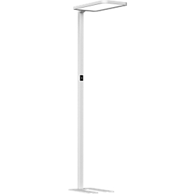 LED-Stehleuchte Butler, 80 W, 8800 lm, 4000 K, bildschirmarbeitsplatzfähig, direkt/indirekt leuchtend, stufenlos dimmbar, Bewegungssensor, silber