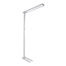 LED-Stehleuchte Linearo, Leistung 50 W, 5600 lm, 4000 K, bildschirmarbeitsplatzfähig, L 880 x B 100 x H 1852 mm, Aluminium & Stahl, weißalu RAL 9006