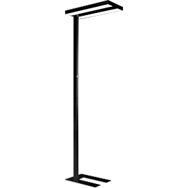 LED-Stehleuchte, stufenlos dimmbar, direkt & indirekt leuchtend, H 1950 mm, 2 x 40 W, schwarz