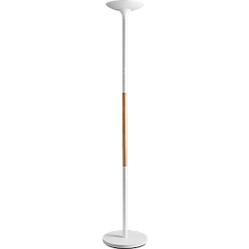 LED Stehleuchte UNILUX PRYSKA, Leistung 40 W, 4000 lm, 3000 K, 3 Leuchtstärken, dimmbar, Ø 340 x H 1800 mm, Stahl & FSC®-zertifiziertes Holz, weiss-buche