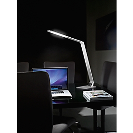 LED tafellamp WASP, 5-voudig dimbaar, 900 lumen, 2700-5000 Kelvin, USB-laadcontactdoos, geborsteld aluminium