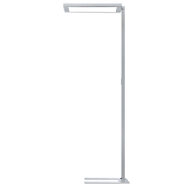 LED-vloerlamp Waldmann LAVIGO, 112 W, 15250 lm, 4000 K, dimbaar, multifunctionele drukknop, bewegings- &amp; daglichtsensor, direct/indirect licht, zilver