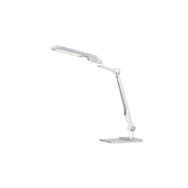 Ledbureaulamp Multiflex, traploos dimbaar, 3 kleurtemperatuur-trappen, met voet en klem, zilver