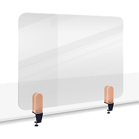 Legamaster séparateur de table transparent Elements, verre acrylique, y compris 2 pinces de table, L 800 x H 600 x P 5 mm