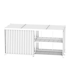 Legbordcontainer BAUER CEN 59-2b IBC, staal, schuifdeur, B 6345 x D 2950 x H 3370 mm, oranje