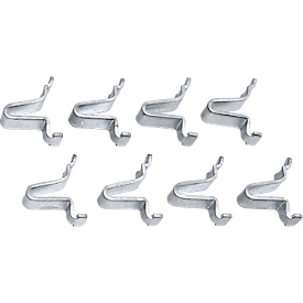 Legborddragers voor Schäfer Shop Select materiaalkasten serie MS met 25 mm rastermaat, B 13 x D 28 x H 34 mm, staal verzinkt, 8 stuks