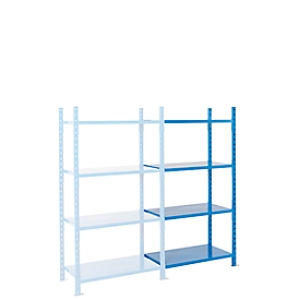 Legbordstelling-aanbouwsectie, met 4 legborden van plaatstaal, B 1260 x D 500 x H 2000 mm