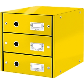 LEITZ® 3 Schubladen Click + Store, hoch, gelb