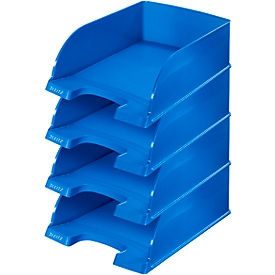 LEITZ® Ablagekorb Plus Jumbo 5233, DIN A4, 4 Stück, blau