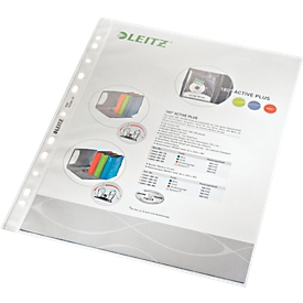 LEITZ brochure cover 4790, DIN A4, open top, 100 pieces, grained, transparent, 0.09 mm