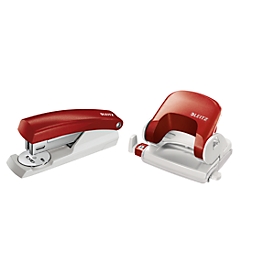 LEITZ® Bürolocher 5038 + Heftgerät 5501 SET, rot