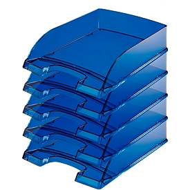 LEITZ® Cesta de almacenaje Standard 5226, plástico, 5 piezas, azul transparente