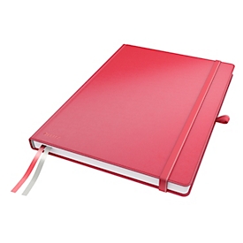 Leitz Complete notebook, A4 format, 80 squared sheets, hardcover binding, leather look, FSC®-certified, red