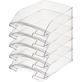 LEITZ® Corbeille à courrier Standard 5226, plastique, 5 pièces, transparent