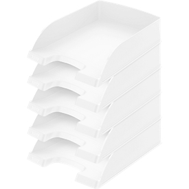 LEITZ® Corbeille à courrier Standard 5227, plastique, 5 pièces, blanc