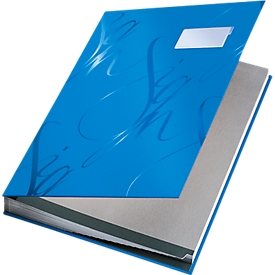 LEITZ® design signature folder 5745, 18 compartments, cardboard, blue
