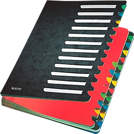 LEITZ desk organiser A4, with 24 compartments, made of durable cardboard, black