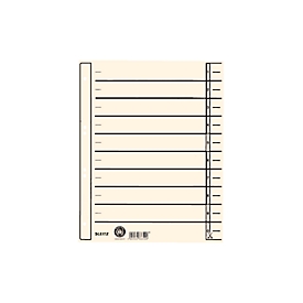 LEITZ® dividers 1657, DIN A4, with line print, 100 pieces
