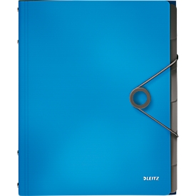 LEITZ® Dokumentenmappe Solid, DIN A4, 3 Schutzkappen, 6 Fächer, PP, hellblau