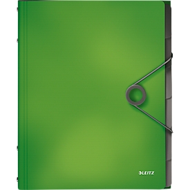 LEITZ® Dokumentenmappe Solid, DIN A4, 3 Schutzkappen, 6 Fächer, PP, hellgrün