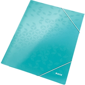 LEITZ® Eckspannmappe WOW, DIN A4, 3 Schutzklappen, eisblau