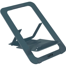 Leitz Ergo laptopstandaard 6346-00-89, voor 1 laptop/tablet 10-17", ergonomisch, ultraplat, inklapbaar, in hoogte verstelbaar, aluminium, donkergrijs