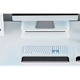 LEITZ® Ergo WOW Handgelenkauflage für Tastaturen, ergonomisch, 2-stufig höhenverstellbar, L 437 x B 71 x H 21 mm, weiß/schwarz