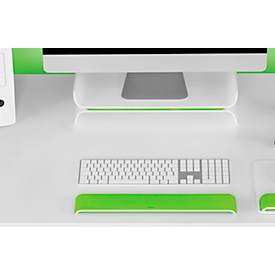 LEITZ® Ergo WOW wrist rest for keyboards, ergonomic, 2-step height adjustable, L 437 x W 71 x H 21 mm, white/green