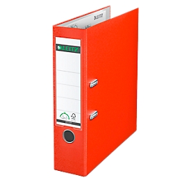 LEITZ® Folder 1010, DIN A4, spine width 80 mm, light red