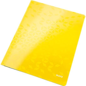 LEITZ® Hoekklemmap WOW, DIN A4, 3 beschermende kleppen, geel, met een gele beschermfolie