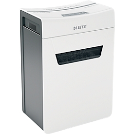 Leitz IQ 10X Protect Premium Aktenvernichter P4, Partikelschnitt 4 x 40 mm, 18 l, 10 Blatt Schnittleistung, Anti-Papierstau-Technologie, weiss