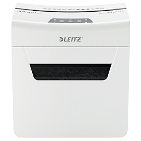 Leitz IQ 6X Protect Premium Aktenvernichter P4, Partikelschnitt 4 x 40 mm, 10 l, 6 Blatt Schnittleistung, Anti-Papierstau-Technologie, weiß